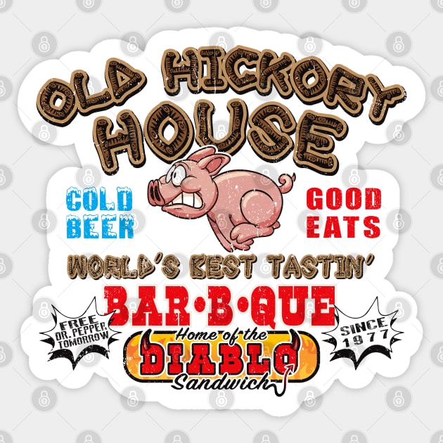 Old Hickory House BBQ Smokey and the Bandit Sticker by Alema Art